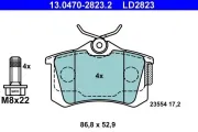 Bremsbelagsatz, Scheibenbremse ATE 13.0470-2823.2