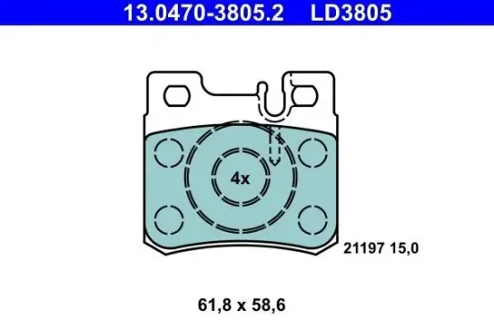 Bremsbelagsatz, Scheibenbremse ATE 13.0470-3805.2 Bild Bremsbelagsatz, Scheibenbremse ATE 13.0470-3805.2