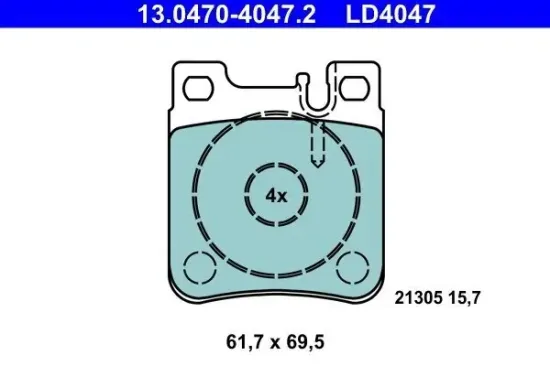 Bremsbelagsatz, Scheibenbremse ATE 13.0470-4047.2 Bild Bremsbelagsatz, Scheibenbremse ATE 13.0470-4047.2