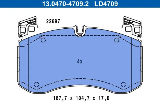 Bremsbelagsatz, Scheibenbremse ATE 13.0470-4709.2 Bild Bremsbelagsatz, Scheibenbremse ATE 13.0470-4709.2