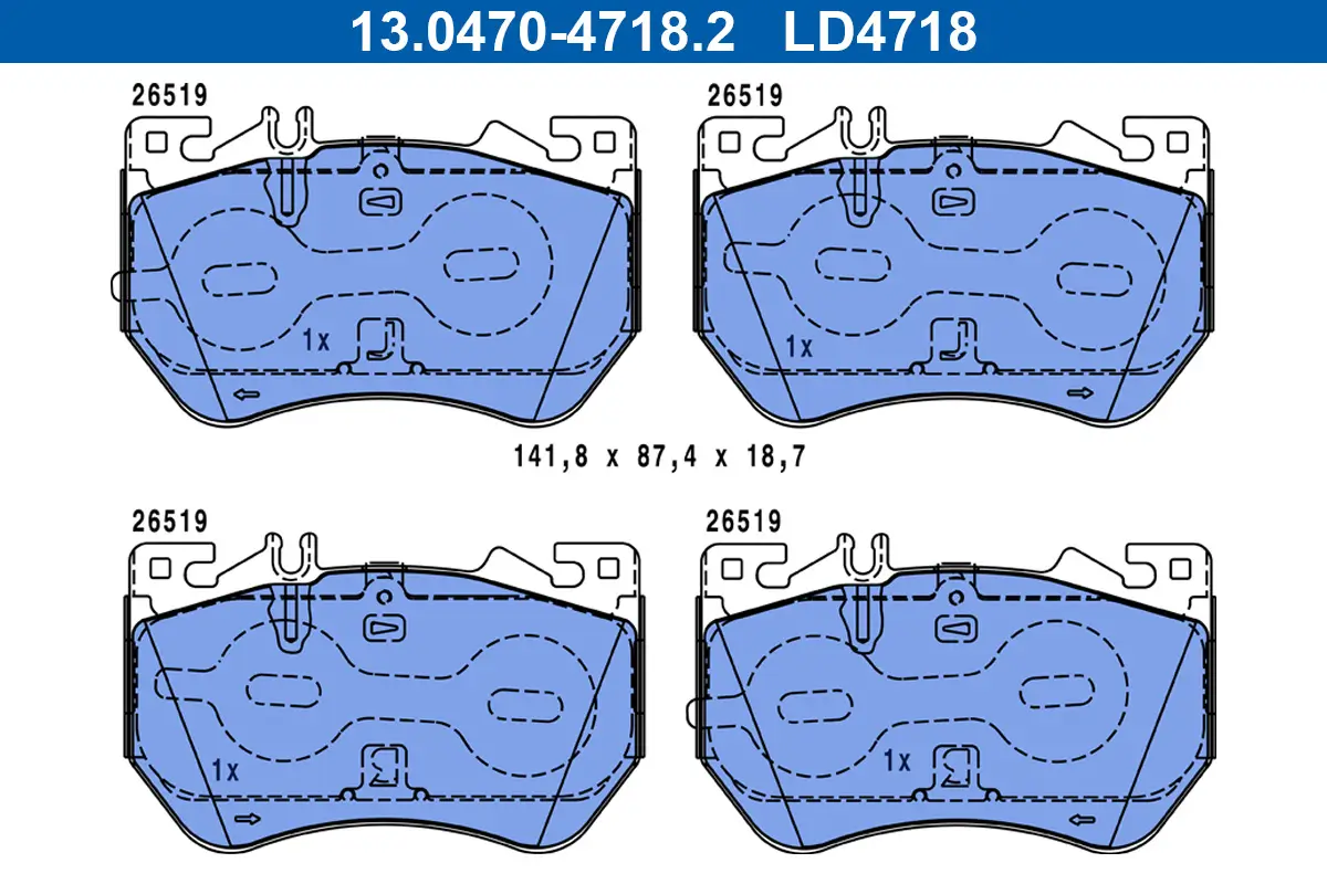 Bremsbelagsatz, Scheibenbremse ATE 13.0470-4718.2