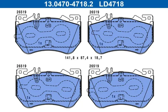 Bremsbelagsatz, Scheibenbremse ATE 13.0470-4718.2 Bild Bremsbelagsatz, Scheibenbremse ATE 13.0470-4718.2