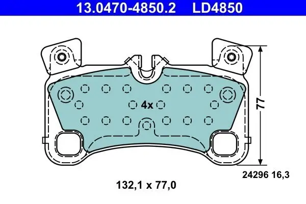 Bremsbelagsatz, Scheibenbremse ATE 13.0470-4850.2