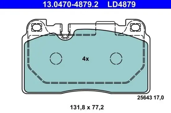 Bremsbelagsatz, Scheibenbremse Vorderachse ATE 13.0470-4879.2 Bild Bremsbelagsatz, Scheibenbremse Vorderachse ATE 13.0470-4879.2