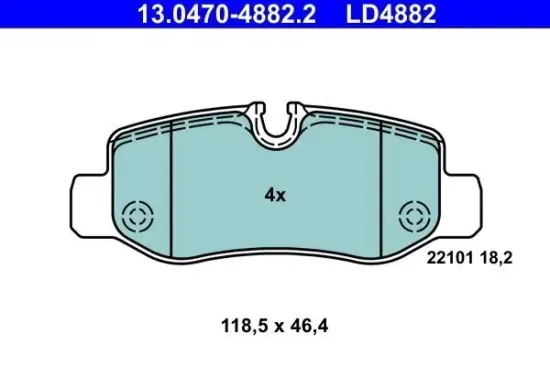 Bremsbelagsatz, Scheibenbremse ATE 13.0470-4882.2 Bild Bremsbelagsatz, Scheibenbremse ATE 13.0470-4882.2