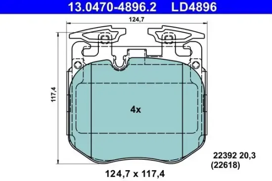 Bremsbelagsatz, Scheibenbremse ATE 13.0470-4896.2 Bild Bremsbelagsatz, Scheibenbremse ATE 13.0470-4896.2