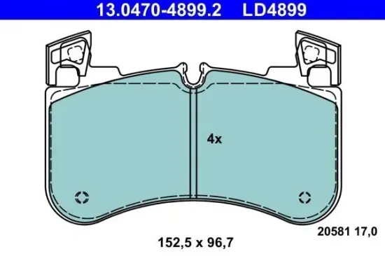 Bremsbelagsatz, Scheibenbremse ATE 13.0470-4899.2 Bild Bremsbelagsatz, Scheibenbremse ATE 13.0470-4899.2