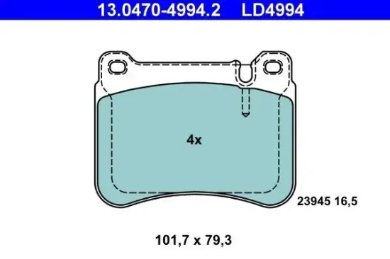 Bremsbelagsatz, Scheibenbremse ATE 13.0470-4994.2 Bild Bremsbelagsatz, Scheibenbremse ATE 13.0470-4994.2