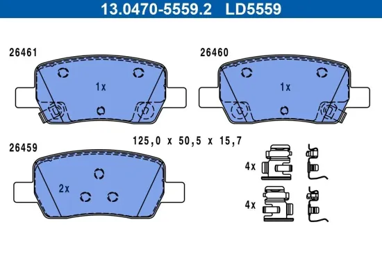 Bremsbelagsatz, Scheibenbremse ATE 13.0470-5559.2 Bild Bremsbelagsatz, Scheibenbremse ATE 13.0470-5559.2