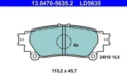 Bremsbelagsatz, Scheibenbremse Hinterachse ATE 13.0470-5635.2