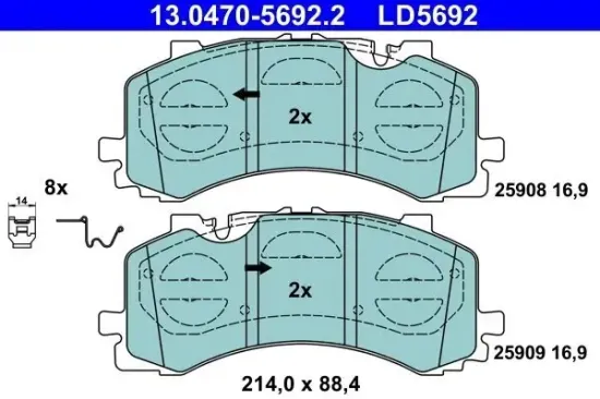 Bremsbelagsatz, Scheibenbremse ATE 13.0470-5692.2 Bild Bremsbelagsatz, Scheibenbremse ATE 13.0470-5692.2