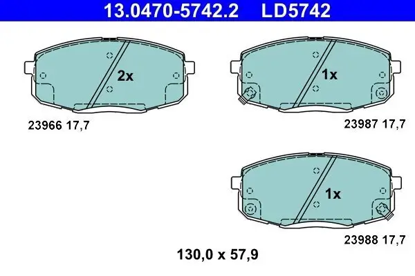 Bremsbelagsatz, Scheibenbremse ATE 13.0470-5742.2