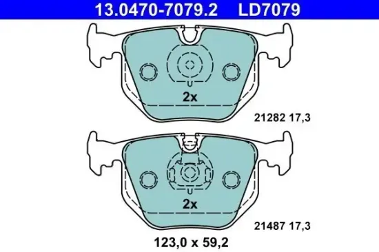 Bremsbelagsatz, Scheibenbremse ATE 13.0470-7079.2 Bild Bremsbelagsatz, Scheibenbremse ATE 13.0470-7079.2