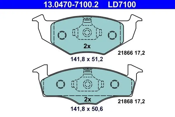 Bremsbelagsatz, Scheibenbremse ATE 13.0470-7100.2