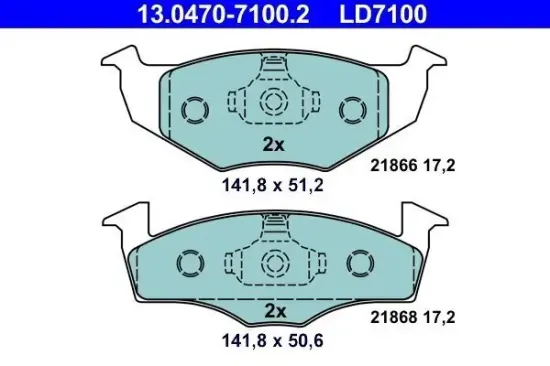 Bremsbelagsatz, Scheibenbremse ATE 13.0470-7100.2 Bild Bremsbelagsatz, Scheibenbremse ATE 13.0470-7100.2