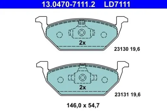 Bremsbelagsatz, Scheibenbremse ATE 13.0470-7111.2 Bild Bremsbelagsatz, Scheibenbremse ATE 13.0470-7111.2