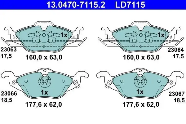 Bremsbelagsatz, Scheibenbremse ATE 13.0470-7115.2