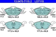 Bremsbelagsatz, Scheibenbremse ATE 13.0470-7115.2