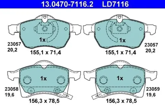 Bremsbelagsatz, Scheibenbremse ATE 13.0470-7116.2 Bild Bremsbelagsatz, Scheibenbremse ATE 13.0470-7116.2