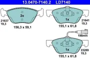 Bremsbelagsatz, Scheibenbremse ATE 13.0470-7140.2