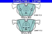 Bremsbelagsatz, Scheibenbremse Hinterachse ATE 13.0470-7168.2