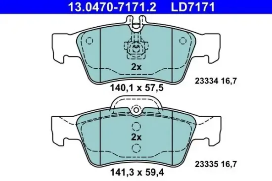 Bremsbelagsatz, Scheibenbremse ATE 13.0470-7171.2 Bild Bremsbelagsatz, Scheibenbremse ATE 13.0470-7171.2