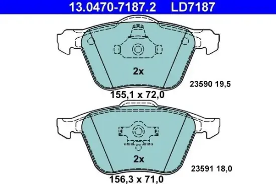 Bremsbelagsatz, Scheibenbremse ATE 13.0470-7187.2 Bild Bremsbelagsatz, Scheibenbremse ATE 13.0470-7187.2