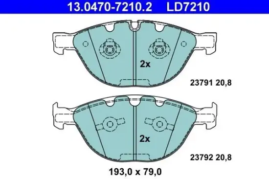 Bremsbelagsatz, Scheibenbremse ATE 13.0470-7210.2 Bild Bremsbelagsatz, Scheibenbremse ATE 13.0470-7210.2