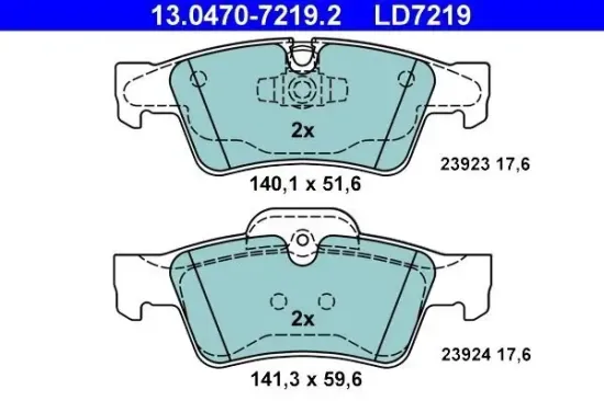 Bremsbelagsatz, Scheibenbremse ATE 13.0470-7219.2 Bild Bremsbelagsatz, Scheibenbremse ATE 13.0470-7219.2