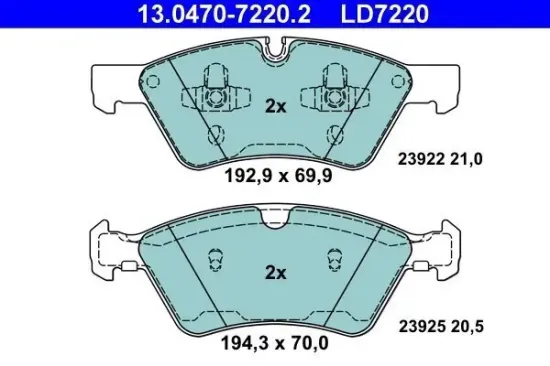 Bremsbelagsatz, Scheibenbremse ATE 13.0470-7220.2 Bild Bremsbelagsatz, Scheibenbremse ATE 13.0470-7220.2