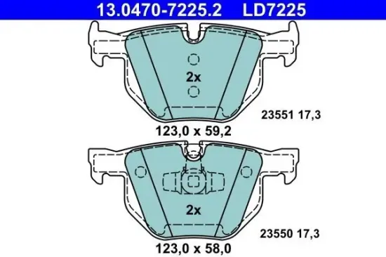 Bremsbelagsatz, Scheibenbremse ATE 13.0470-7225.2 Bild Bremsbelagsatz, Scheibenbremse ATE 13.0470-7225.2