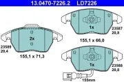 Bremsbelagsatz, Scheibenbremse Vorderachse ATE 13.0470-7226.2