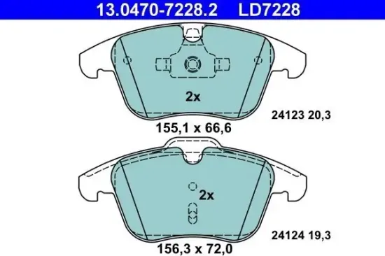 Bremsbelagsatz, Scheibenbremse ATE 13.0470-7228.2 Bild Bremsbelagsatz, Scheibenbremse ATE 13.0470-7228.2