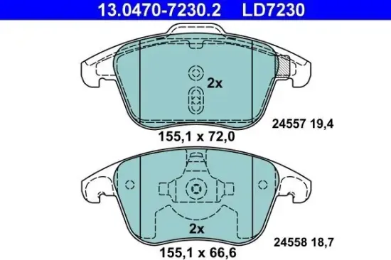 Bremsbelagsatz, Scheibenbremse ATE 13.0470-7230.2 Bild Bremsbelagsatz, Scheibenbremse ATE 13.0470-7230.2