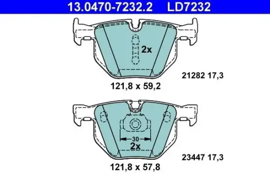 Bremsbelagsatz, Scheibenbremse ATE 13.0470-7232.2 Bild Bremsbelagsatz, Scheibenbremse ATE 13.0470-7232.2