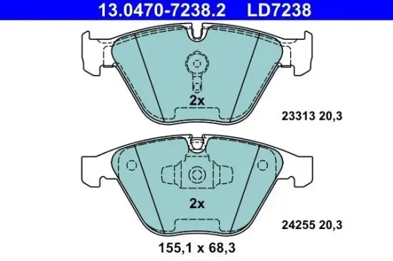 Bremsbelagsatz, Scheibenbremse ATE 13.0470-7238.2 Bild Bremsbelagsatz, Scheibenbremse ATE 13.0470-7238.2