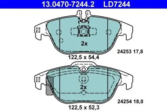 Bremsbelagsatz, Scheibenbremse ATE 13.0470-7244.2 Bild Bremsbelagsatz, Scheibenbremse ATE 13.0470-7244.2