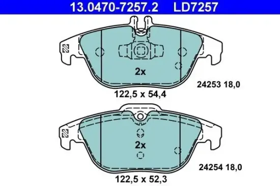 Bremsbelagsatz, Scheibenbremse ATE 13.0470-7257.2 Bild Bremsbelagsatz, Scheibenbremse ATE 13.0470-7257.2