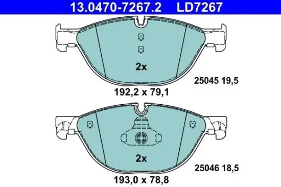 Bremsbelagsatz, Scheibenbremse ATE 13.0470-7267.2 Bild Bremsbelagsatz, Scheibenbremse ATE 13.0470-7267.2