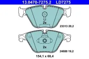 Bremsbelagsatz, Scheibenbremse Vorderachse ATE 13.0470-7275.2