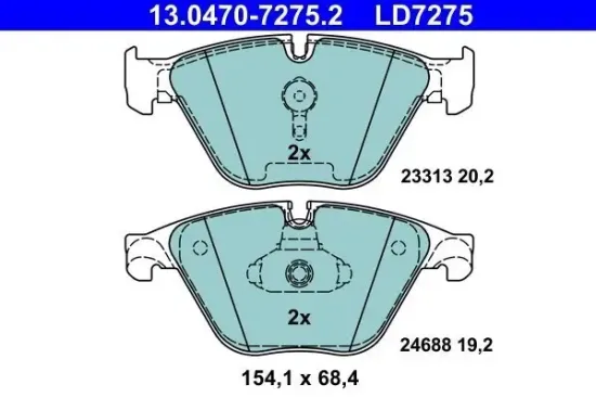 Bremsbelagsatz, Scheibenbremse Vorderachse ATE 13.0470-7275.2 Bild Bremsbelagsatz, Scheibenbremse Vorderachse ATE 13.0470-7275.2