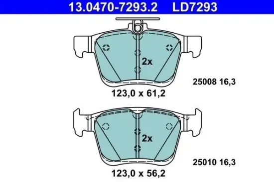 Bremsbelagsatz, Scheibenbremse ATE 13.0470-7293.2 Bild Bremsbelagsatz, Scheibenbremse ATE 13.0470-7293.2