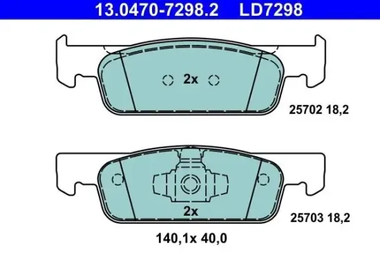 Bremsbelagsatz, Scheibenbremse ATE 13.0470-7298.2 Bild Bremsbelagsatz, Scheibenbremse ATE 13.0470-7298.2