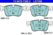 Bremsbelagsatz, Scheibenbremse Vorderachse ATE 13.0470-7300.2