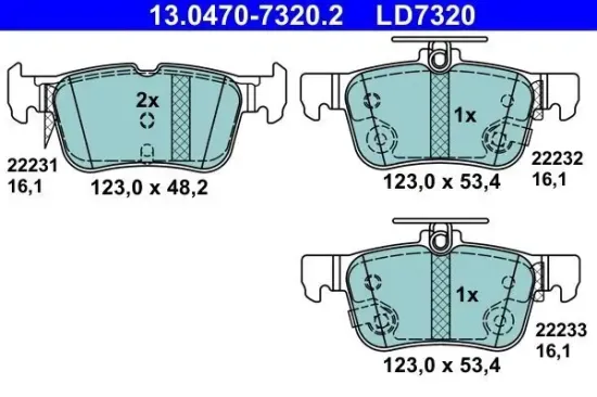 Bremsbelagsatz, Scheibenbremse ATE 13.0470-7320.2 Bild Bremsbelagsatz, Scheibenbremse ATE 13.0470-7320.2