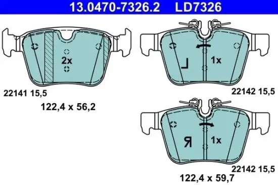 Bremsbelagsatz, Scheibenbremse ATE 13.0470-7326.2 Bild Bremsbelagsatz, Scheibenbremse ATE 13.0470-7326.2