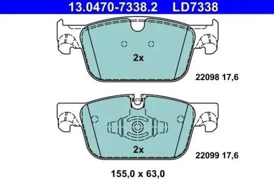 Bremsbelagsatz, Scheibenbremse ATE 13.0470-7338.2 Bild Bremsbelagsatz, Scheibenbremse ATE 13.0470-7338.2