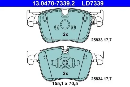 Bremsbelagsatz, Scheibenbremse ATE 13.0470-7339.2 Bild Bremsbelagsatz, Scheibenbremse ATE 13.0470-7339.2