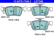 Bremsbelagsatz, Scheibenbremse ATE 13.0470-7346.2