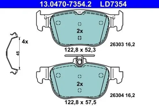 Bremsbelagsatz, Scheibenbremse ATE 13.0470-7354.2 Bild Bremsbelagsatz, Scheibenbremse ATE 13.0470-7354.2